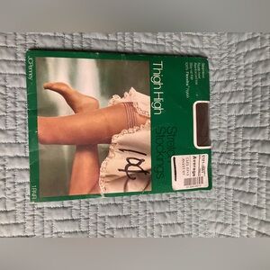 Seamless Nude Heel Thigh High Stretch Stockings  Average Size